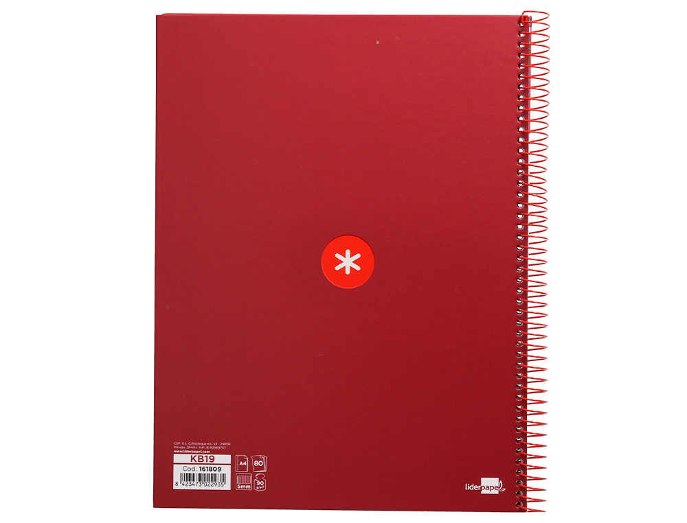 CUADERNO ESPIRAL A4 MICRO ANTARTIK TAPA FORRADA 80H 90GRCUADRO 5MM 1 BANDA 4 TALADROS EXP. 20 UNIDADES