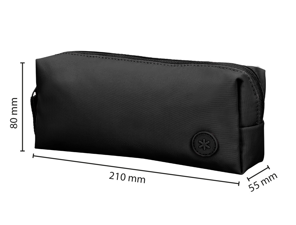 ESTUCHE PORTATODO ANTARTIK BASIC PACK 1 COMPARTIMENTO NEGRO COMPAÑERO MOCHILA 100X60X220 MM