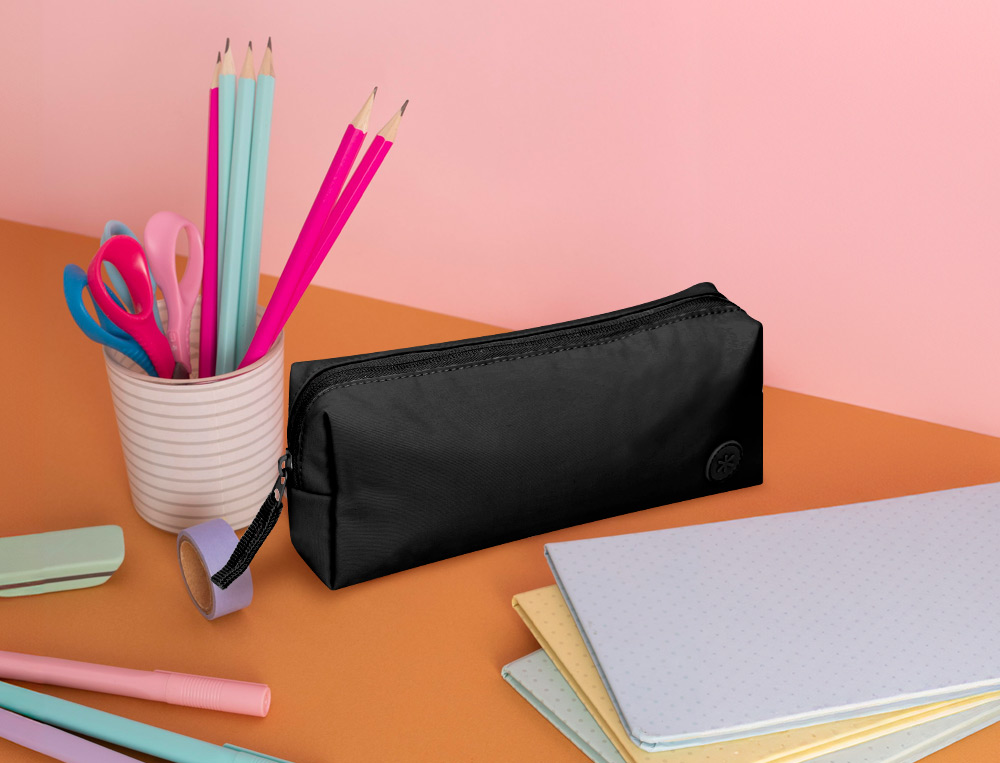 ESTUCHE PORTATODO ANTARTIK BASIC PACK 1 COMPARTIMENTO NEGRO COMPAÑERO MOCHILA 100X60X220 MM