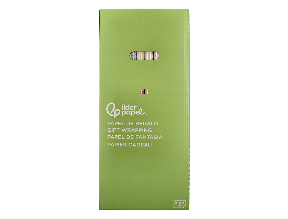 PAPEL DE REGALO LIDERPAPEL TODO AÑO ROLLO ANCHO 70 CM LONGITUD 2 MT GRAMAJE 60 GR DISEÑOS SURTIDOS C-2025