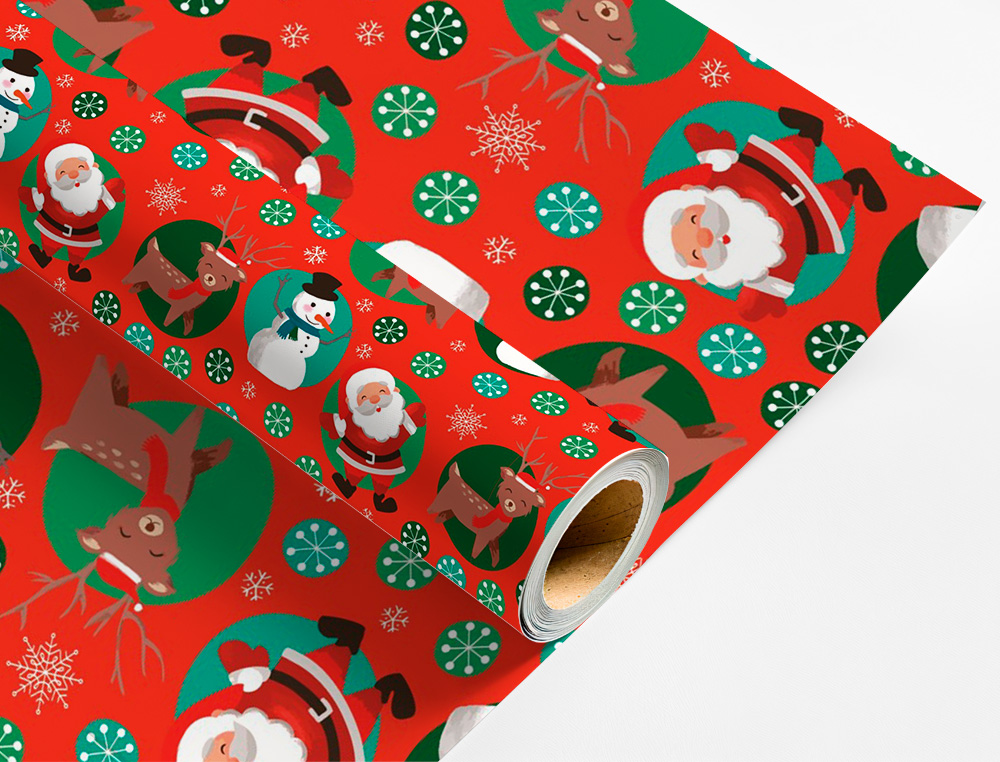 PAPEL DE REGALO LIDERPAPEL NAVIDAD ROLLO ANCHO 70 CM LONGITUD 2 MT GRAMAJE 60 GR DISEOS SURTIDOS C-2025