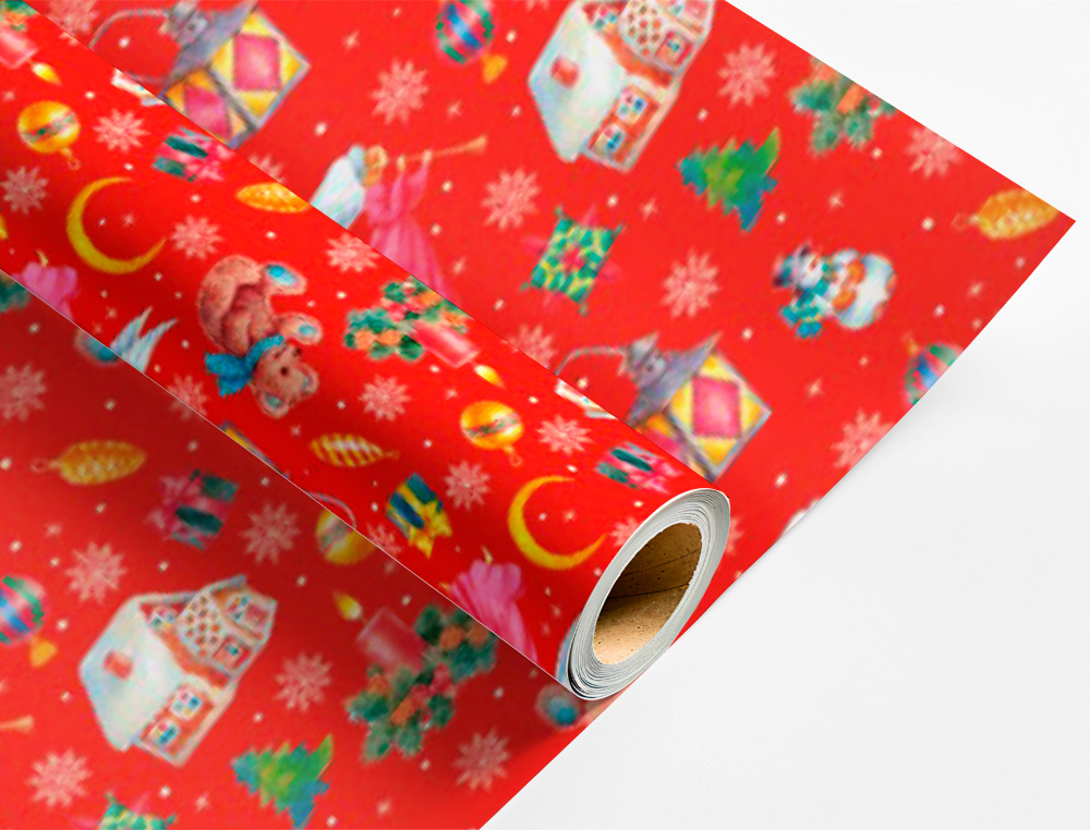 PAPEL DE REGALO LIDERPAPEL NAVIDAD ROLLO ANCHO 70 CM LONGITUD 2 MT GRAMAJE 60 GR DISEOS SURTIDOS C-2025