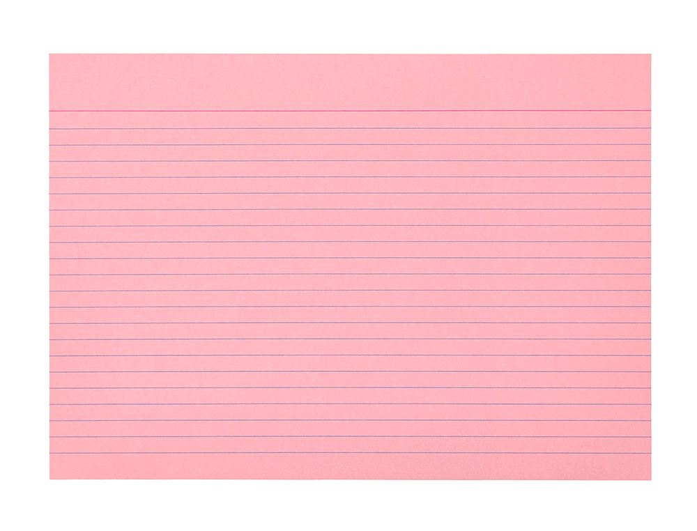 TARJETA LIDERPAPEL PARA ESTUDIAR RAYADA CARTULINA DE COLORES 170GR 125X200MM PAQUETE DE 200 UNIDADES