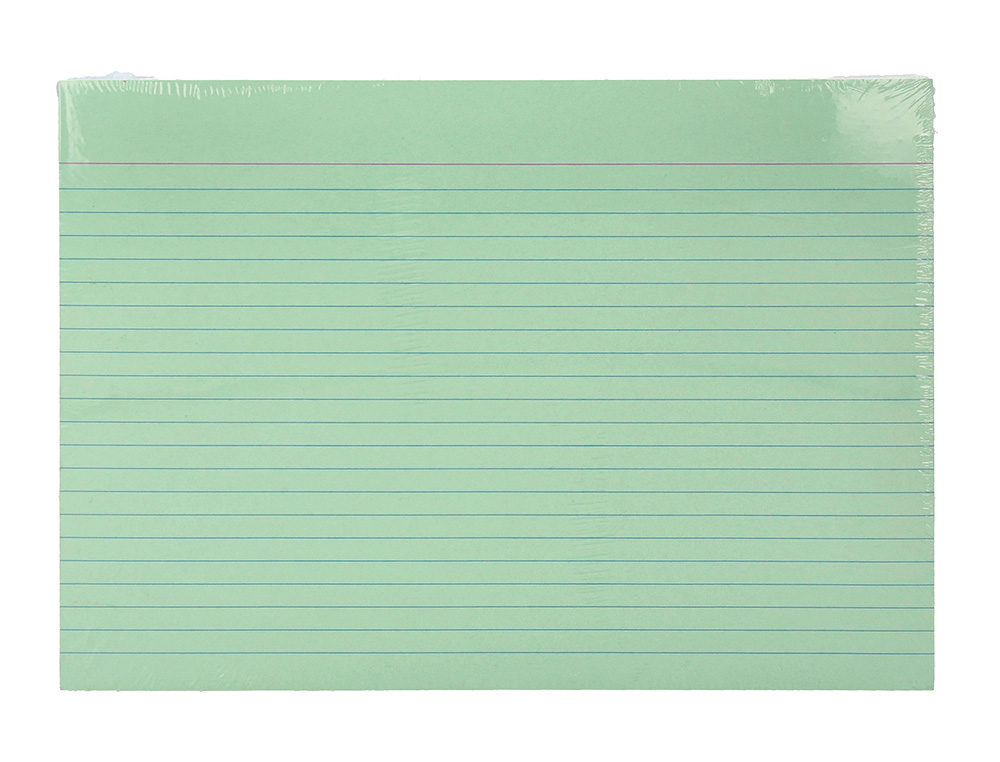 TARJETA LIDERPAPEL PARA ESTUDIAR RAYADA CARTULINA DE COLORES 170GR 125X200MM PAQUETE DE 200 UNIDADES