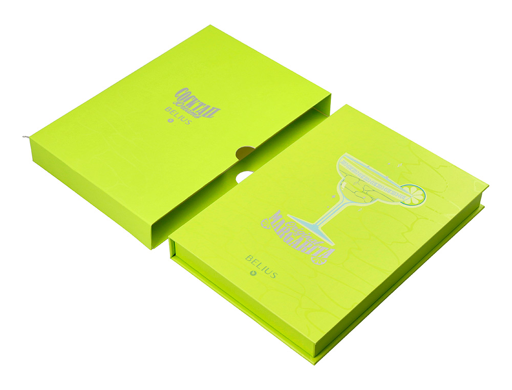 BOLIGRAFO Y WALLET BELIUS COCKTAILS MARGARITA ALUMINIO VERDE LIMA PLATEADO RELIEVE TINTA COLOR AZUL CAJA DE