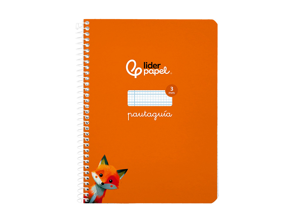 CUADERNO ESPIRAL LIDERPAPEL A5 PAUTAGUIA TAPA BLANDA 40H 75GR CUADRO PAUTADO 3MM COLOR NARANJA