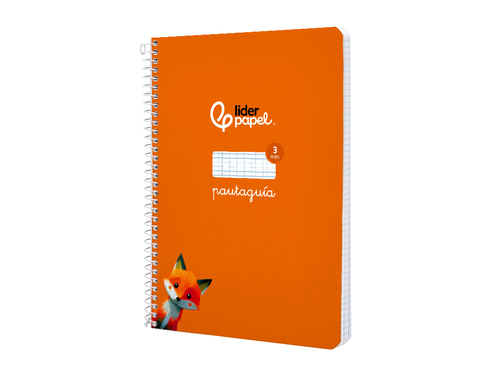 CUADERNO ESPIRAL LIDERPAPEL A5 PAUTAGUIA TAPA BLANDA 40H 75GR CUADRO PAUTADO 3MM COLOR NARANJA