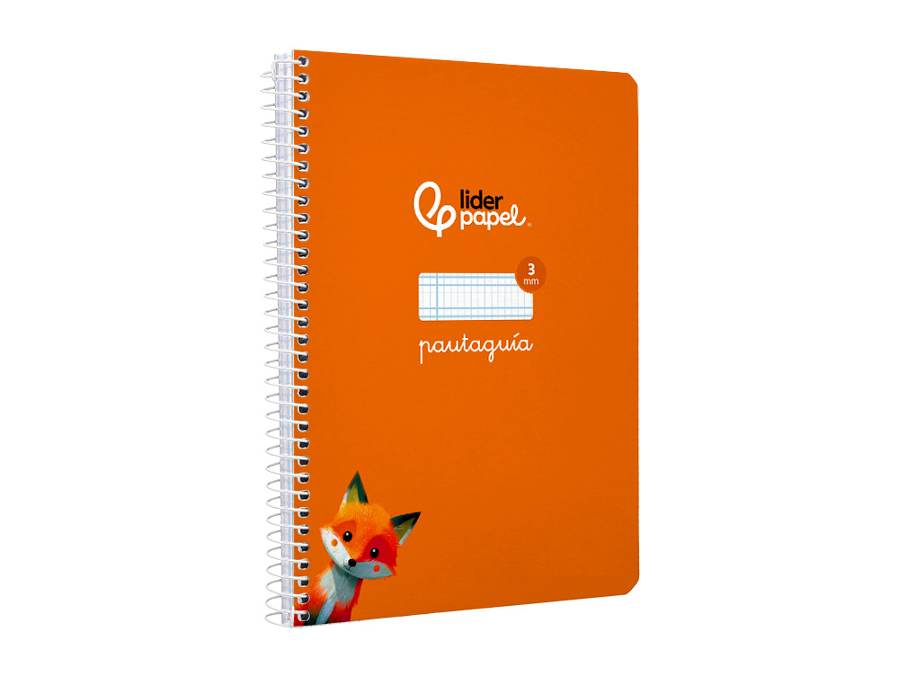 CUADERNO ESPIRAL LIDERPAPEL A5 PAUTAGUIA TAPA BLANDA 40H 75GR CUADRO PAUTADO 3MM COLOR NARANJA