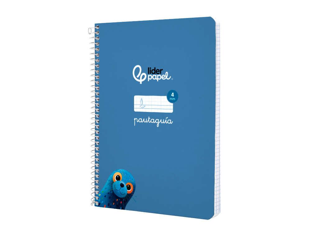 CUADERNO ESPIRAL LIDERPAPEL A5 PAUTAGUIA TAPA BLANDA 40H 75GR CUADRO PAUTADO 4MM COLOR AZUL