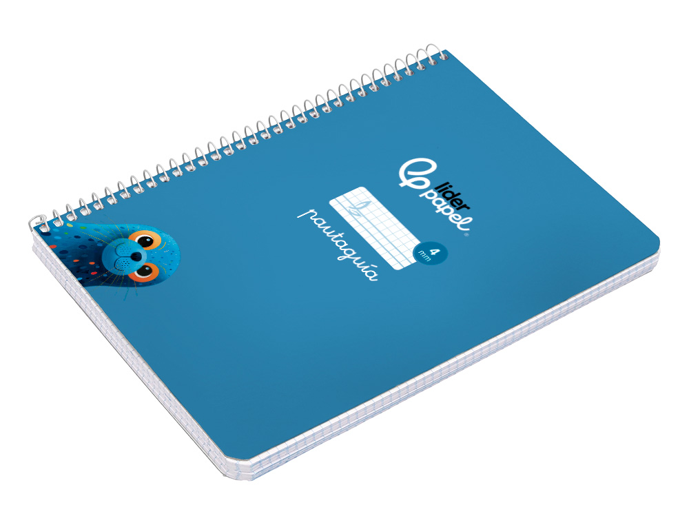 CUADERNO ESPIRAL LIDERPAPEL A5 PAUTAGUIA TAPA BLANDA 40H 75GR CUADRO PAUTADO 4MM COLOR AZUL