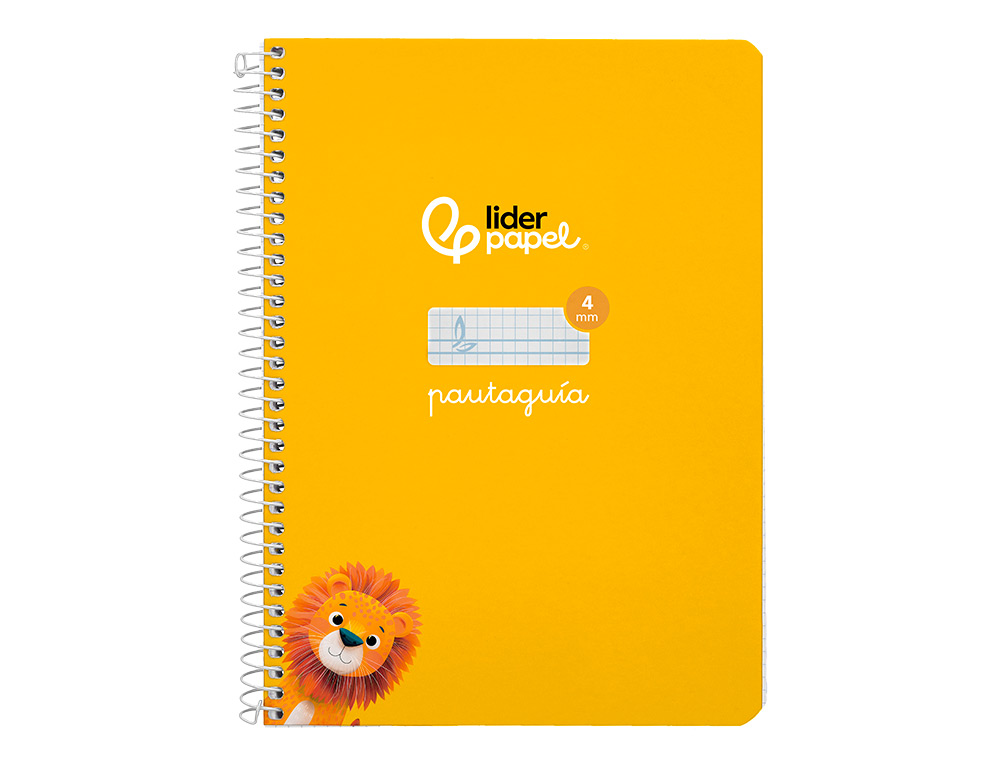 CUADERNO ESPIRAL LIDERPAPEL A5 PAUTAGUIA TAPA DURA 80H 90GR CUADRO PAUTADO 4MM COLOR AMARILLO