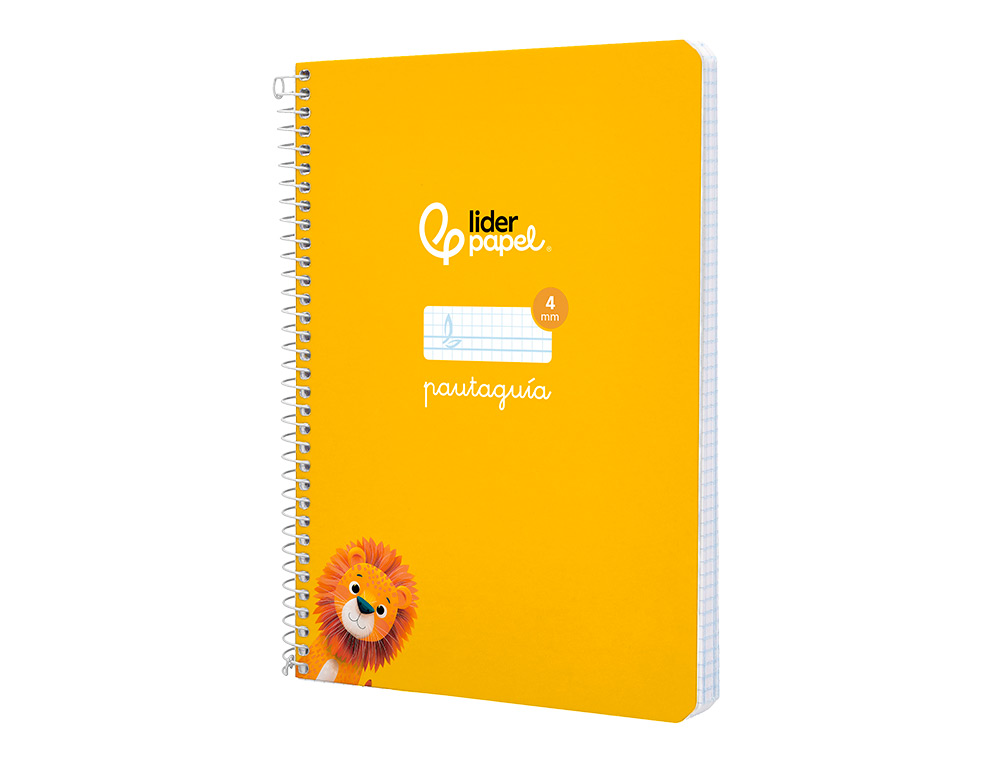 CUADERNO ESPIRAL LIDERPAPEL A5 PAUTAGUIA TAPA DURA 80H 90GR CUADRO PAUTADO 4MM COLOR AMARILLO
