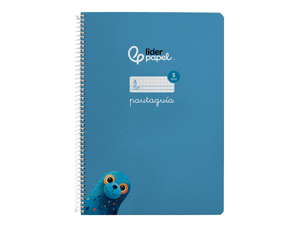 CUADERNO ESPIRAL LIDERPAPEL DIN A4 PAUTAGUIA TAPA DURA 80H 90GR CUADRO PAUTADO 5MM COLOR AZUL