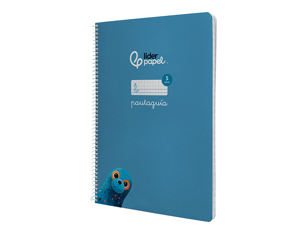CUADERNO ESPIRAL LIDERPAPEL DIN A4 PAUTAGUIA TAPA DURA 80H 90GR CUADRO PAUTADO 5MM COLOR AZUL