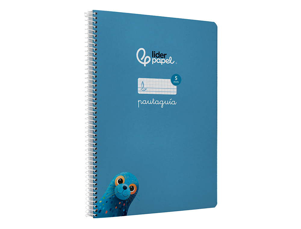 CUADERNO ESPIRAL LIDERPAPEL DIN A4 PAUTAGUIA TAPA DURA 80H 90GR CUADRO PAUTADO 5MM COLOR AZUL