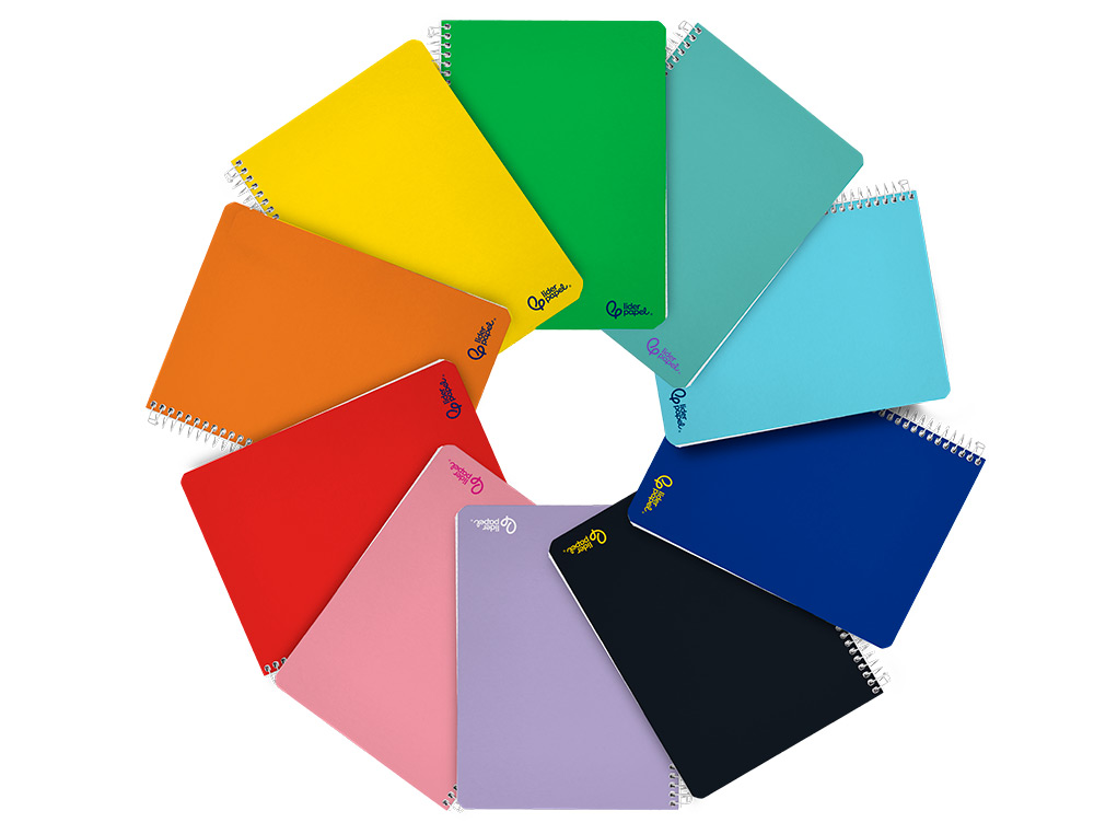 CUADERNO ESPIRAL LIDERPAPEL A5 SMART TAPA BLANDA 80H 75GR CUADRO 3MM CON MARGEN COLORES SURTIDOS