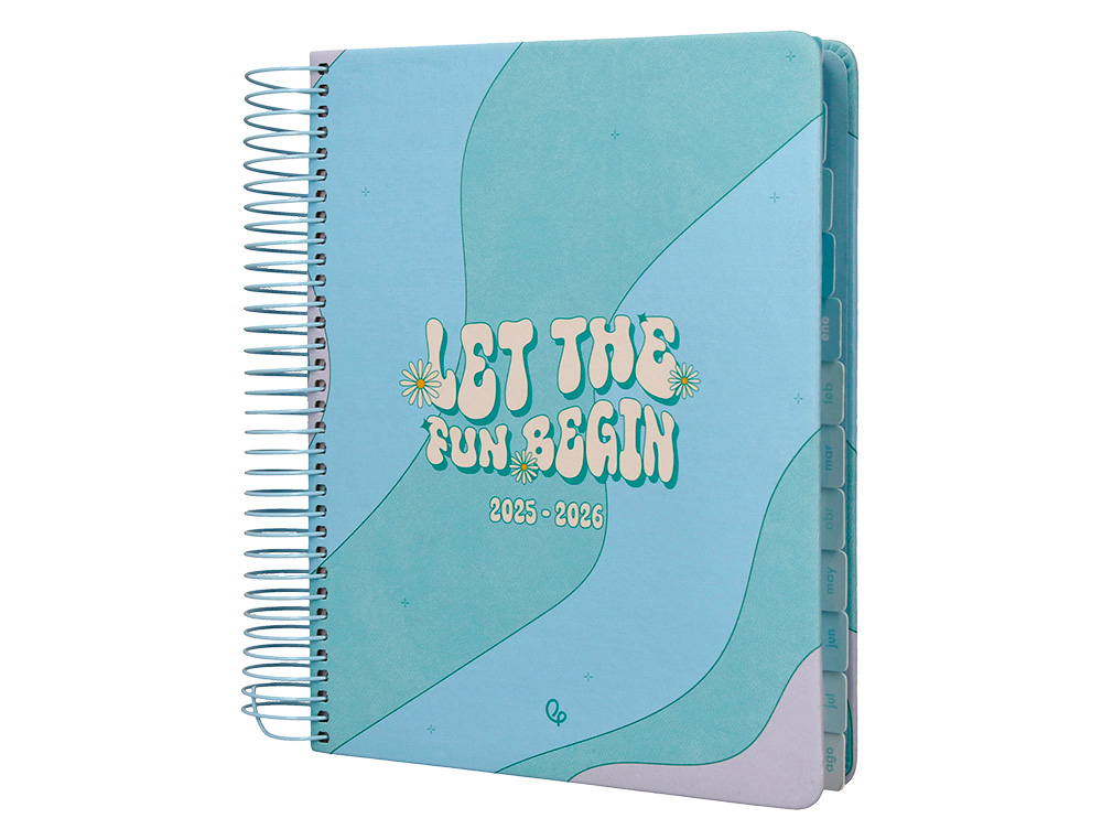 AGENDA ESCOLAR LIDERPAPEL 25-26 ESPIRAL ZANTE DIA PAGINA A5 BILINGE PAPEL FSC 80 GR