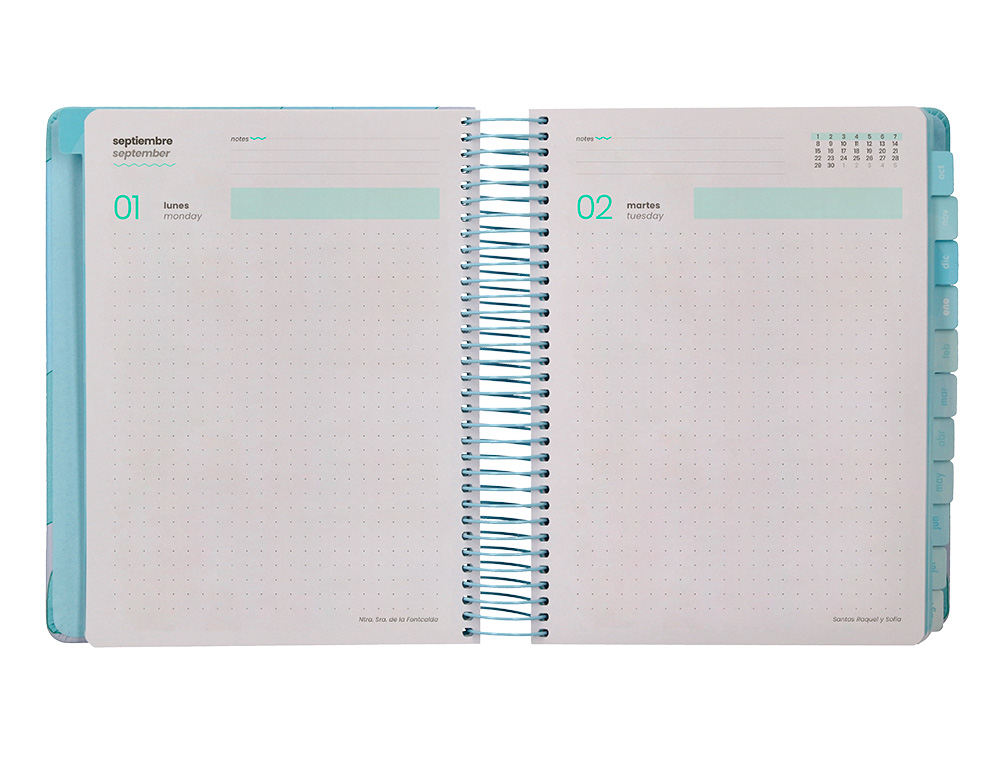 AGENDA ESCOLAR LIDERPAPEL 25-26 ESPIRAL ZANTE DIA PAGINA A5 BILINGE PAPEL FSC 80 GR