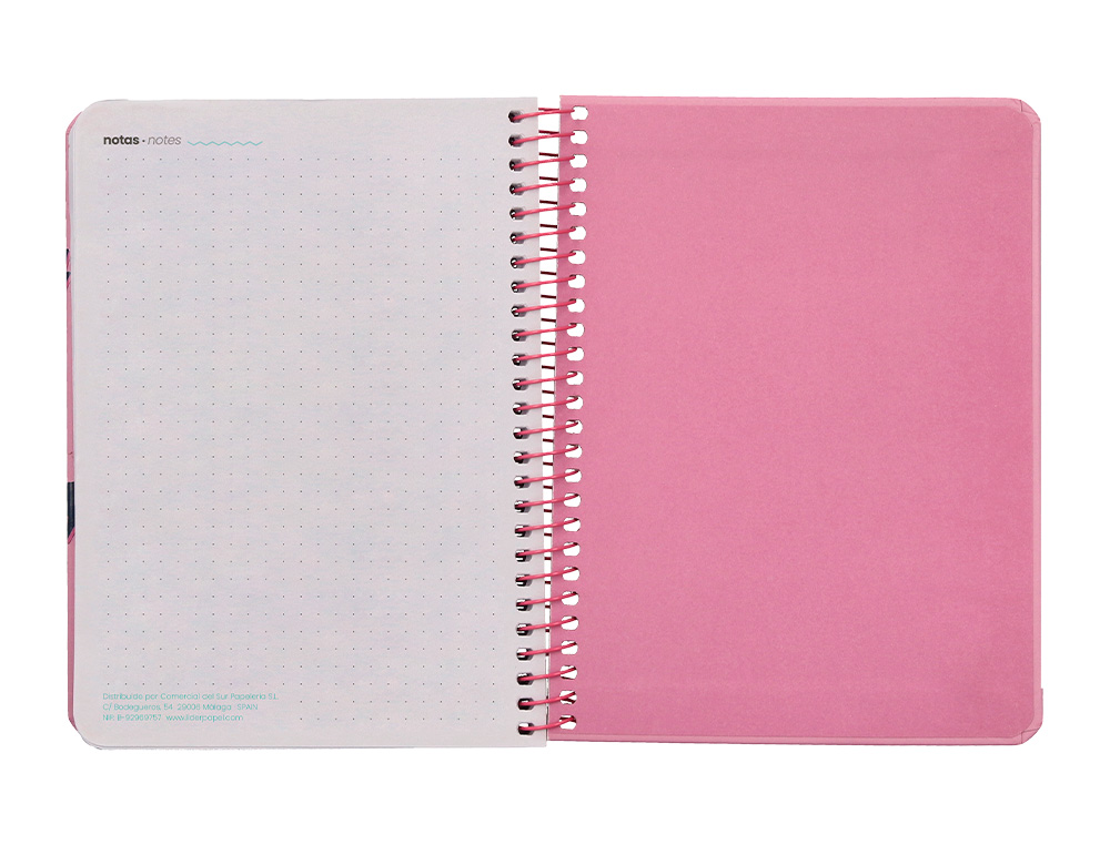 AGENDA ESCOLAR LIDERPAPEL 25-26 ESPIRAL PATTERNS RAYOS ROSA SEMANA VISTA A6 BILINGE PAPEL FSC 80 GR