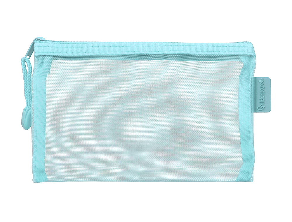 BOLSA ZIPPER BAG LIDERPAPEL POLIESTER TRANSPIRABLE MULTIUSOS DIN A6 AZUL PASTEL