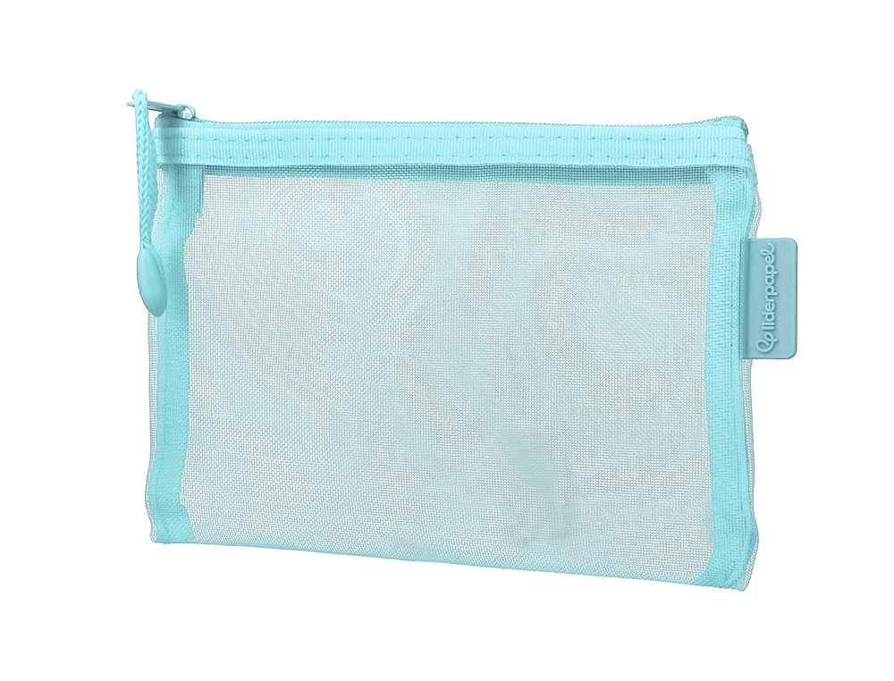 BOLSA ZIPPER BAG LIDERPAPEL POLIESTER TRANSPIRABLE MULTIUSOS DIN A6 AZUL PASTEL