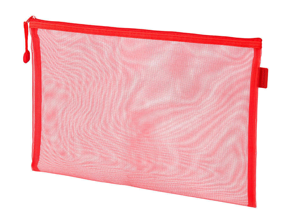 BOLSA ZIPPER BAG LIDERPAPEL POLIESTER TRANSPIRABLE MULTIUSOS DIN A4 ROJO
