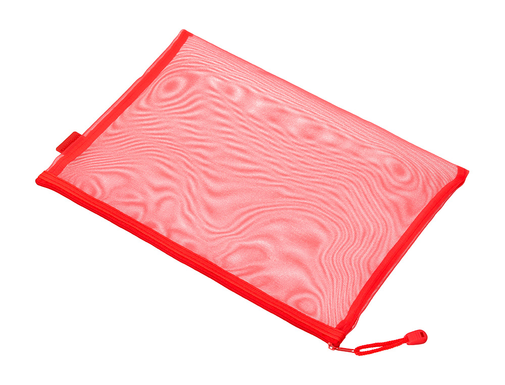 BOLSA ZIPPER BAG LIDERPAPEL POLIESTER TRANSPIRABLE MULTIUSOS DIN A4 ROJO