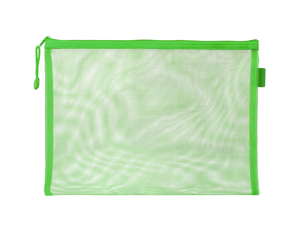BOLSA ZIPPER BAG LIDERPAPEL POLIESTER TRANSPIRABLE MULTIUSOS DIN A5 VERDE PASTEL