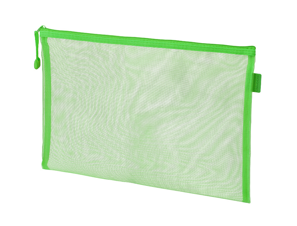 BOLSA ZIPPER BAG LIDERPAPEL POLIESTER TRANSPIRABLE MULTIUSOS DIN A5 VERDE PASTEL