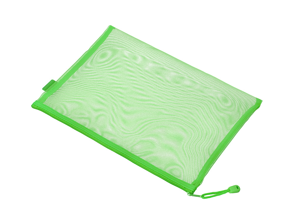BOLSA ZIPPER BAG LIDERPAPEL POLIESTER TRANSPIRABLE MULTIUSOS DIN A5 VERDE PASTEL