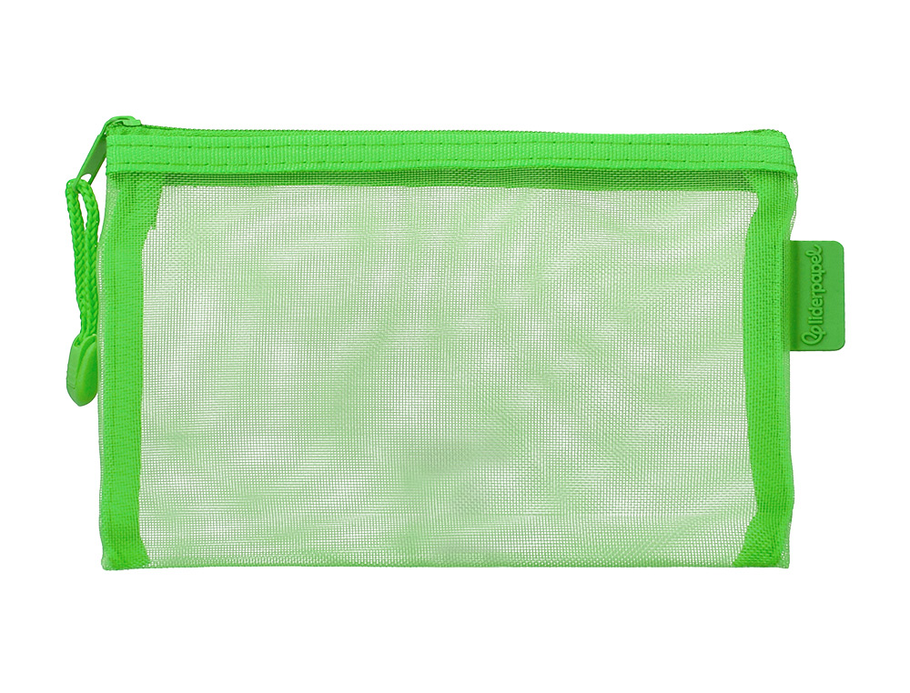 BOLSA ZIPPER BAG LIDERPAPEL POLIESTER TRANSPIRABLE MULTIUSOS DIN A6 VERDE PASTEL