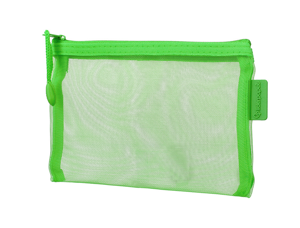 BOLSA ZIPPER BAG LIDERPAPEL POLIESTER TRANSPIRABLE MULTIUSOS DIN A6 VERDE PASTEL