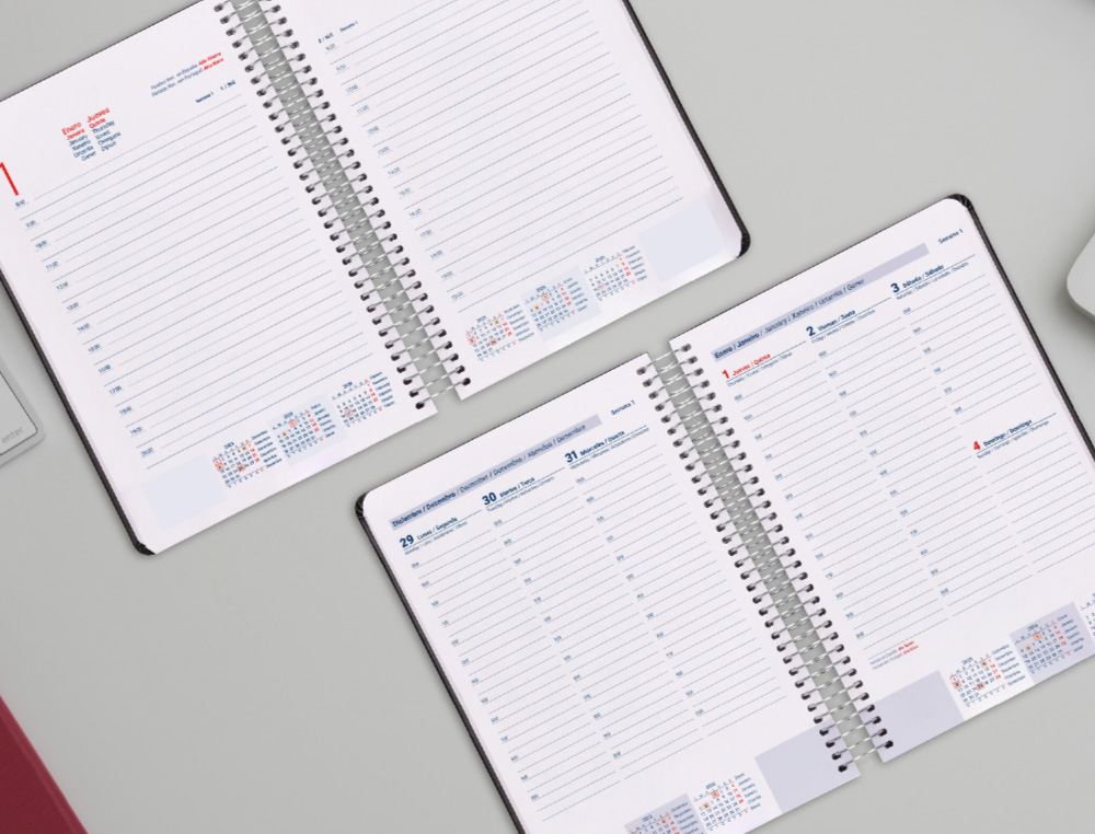 AGENDA ESPIRAL LIDERPAPEL CLASSIC A4 2026 SEMANA VISTA AZUL CLARO 1 PAPEL 70 GR FSC