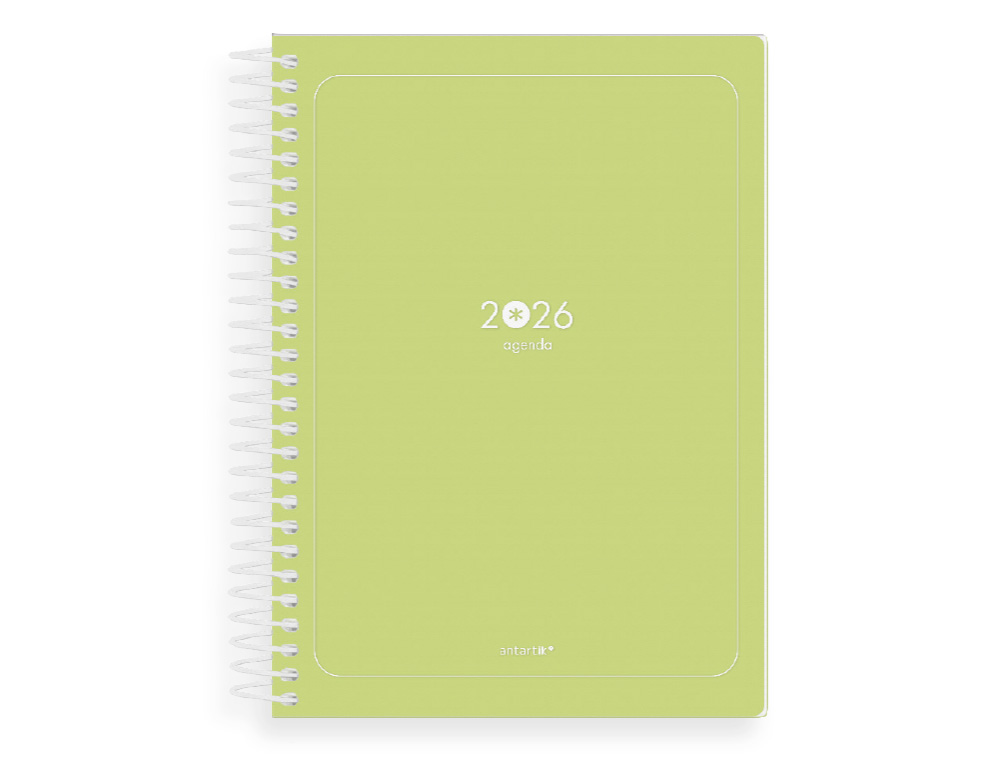 AGENDA ESPIRAL ANTARTIK ESSENTIALS A5+ 2026 DA PGINAVERDE PAPEL 80G FSC