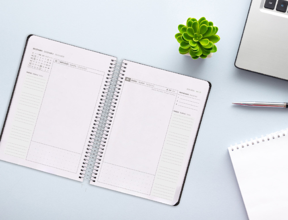 AGENDA ESPIRAL ANTARTIK ESSENTIALS A5+ 2026 DA PGINAVERDE PAPEL 80G FSC