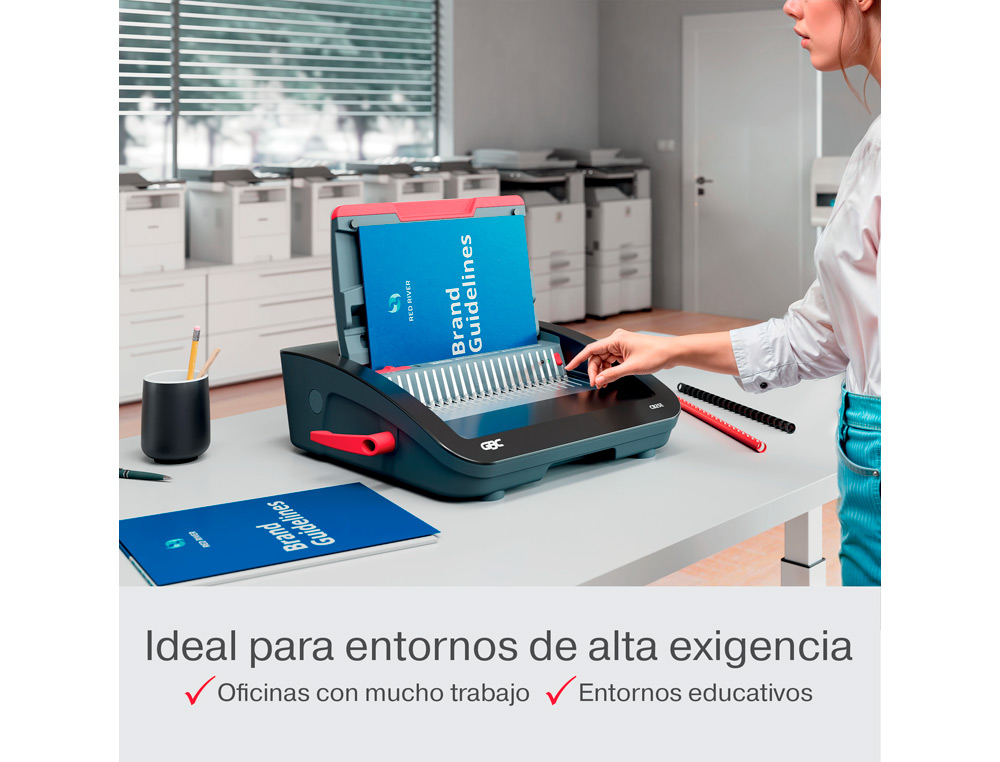ENCUADERNADORA ELECTRICA PARA CANUTILLO GBC COMBBIND CB25E PERFORA 25 HOJAS TAMAO A4/A5 ENCUADERNA 390 HOJAS