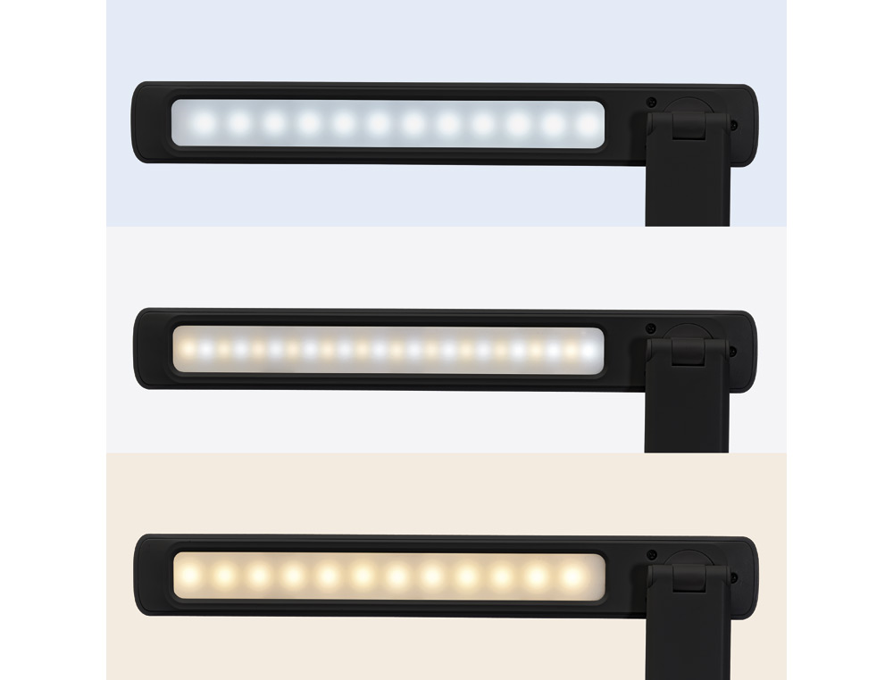 LAMPARA DE ESCRITORIO MAUL LED 2,7W 325LM LUZ AJUSTABLE PANEL TACTIL BRAZO GIRATORIO NEGRA