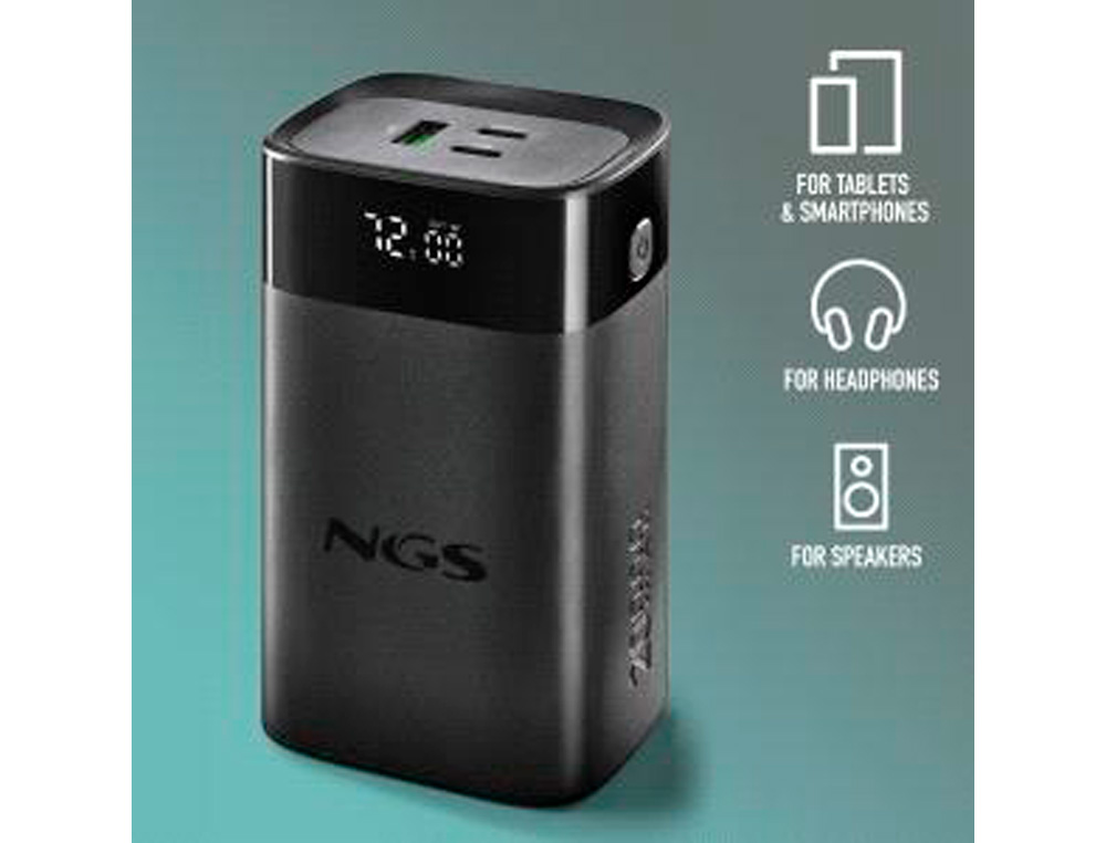 BATERIA EXTERNA NGS PARA PORTATIL CARGA RAPIDA 65W 20000 MAH 2XUSB-C 1XUSB-A