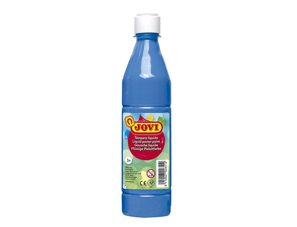 TEMPERA LIQUIDA JOVI ESCOLAR 500 ML AZUL CYAN