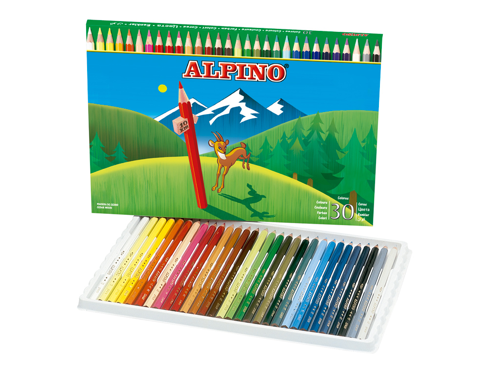 LAPICES DE COLORES ALPINO 659 CAJA DE 30 COLORES LARGOS