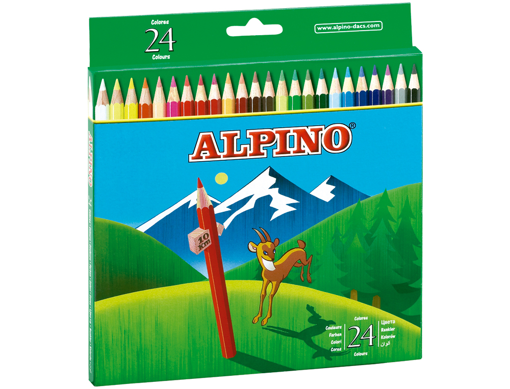 LAPICES DE COLORES ALPINO 658 CAJA DE 24 COLORES LARGOS