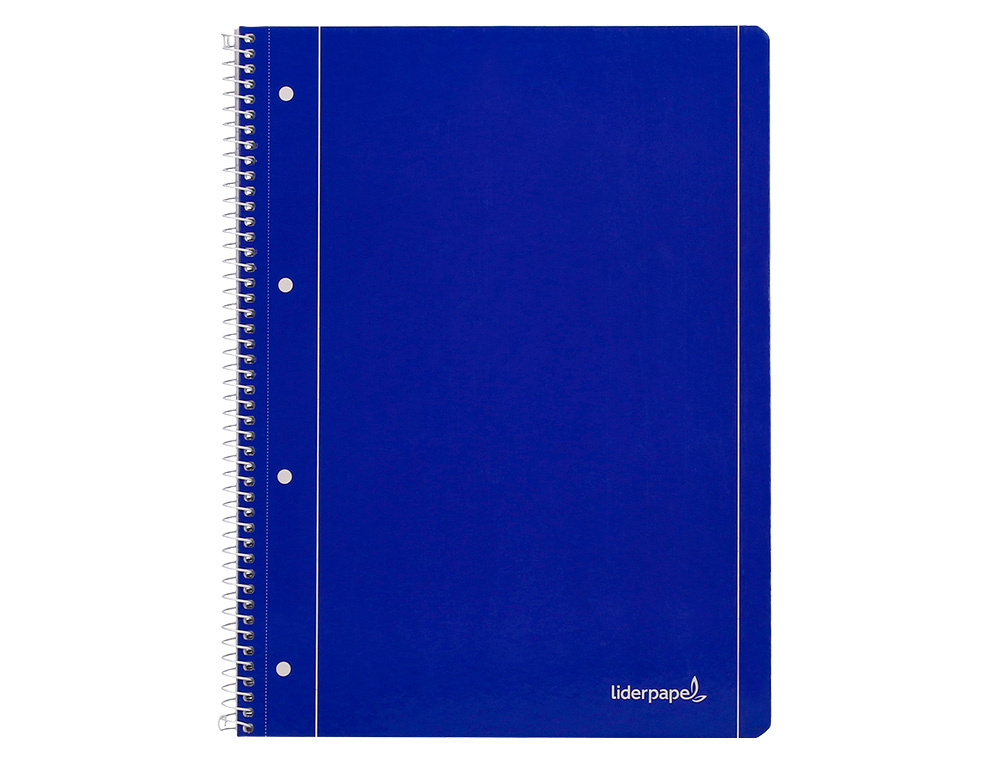 CUADERNO ESPIRAL LIDERPAPEL A4 MICRO SERIE AZUL TAPA BLANDA 80H 75GR CUADRO 5MM CON MAR GEN 4 TALADROS AZUL