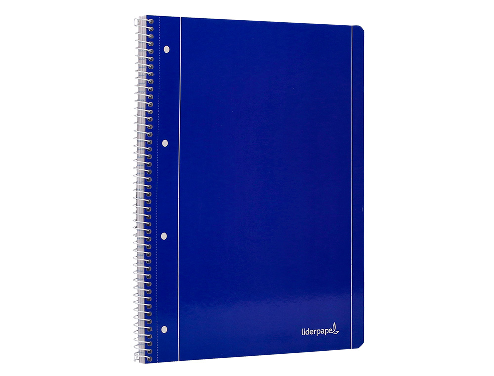 CUADERNO ESPIRAL LIDERPAPEL A4 MICRO SERIE AZUL TAPA BLANDA 80H 75GR CUADRO 5MM CON MAR GEN 4 TALADROS AZUL