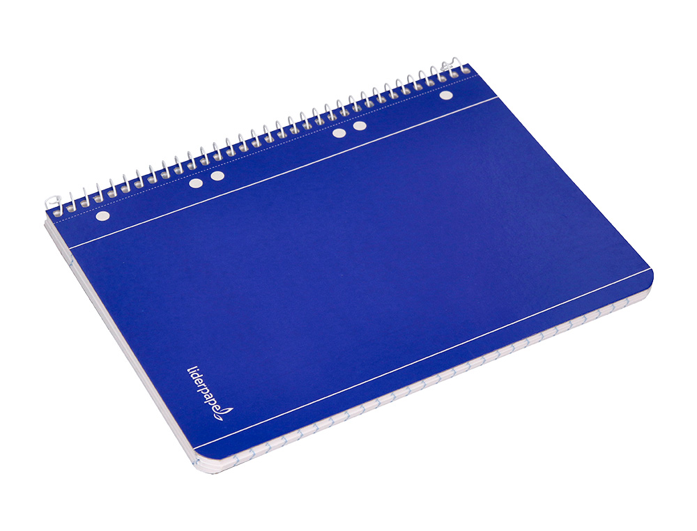CUADERNO ESPIRAL LIDERPAPEL A5 MICRO SERIE AZUL TAPA BLANDA 80H 75GR LISO 6 TALADROS AZUL