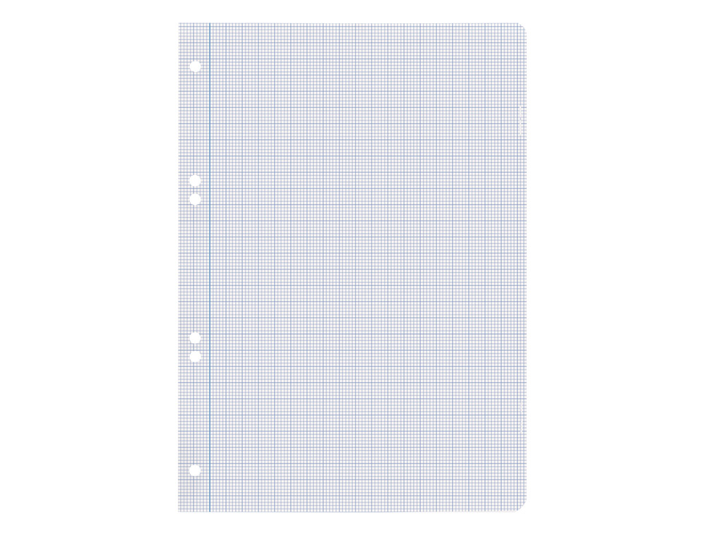 RECAMBIO LIDERPAPEL CUARTO 100 HOJAS 60GR MILIMETRADO SIN MARGEN 6 TALADROS