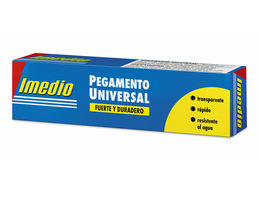 PEGAMENTO IMEDIO UNIVERSAL TRANSPARENTE BANDA AZUL 35 ML UNIDAD