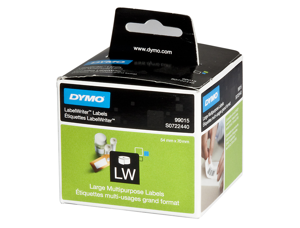 ETIQUETA ADHESIVA DYMO 99015 -TAMAO 70X54 MM PARA IMPRESORA 400 320 ETIQUETAS USO DISKETTE