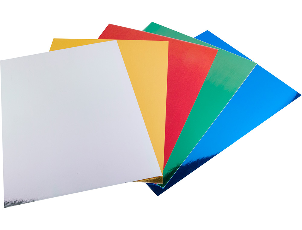 CARTULINA LIDERPAPEL A4 235 G/M2 METALIZADA 5 COLORES SURTIDOS PAQUETE DE 50 HOJAS