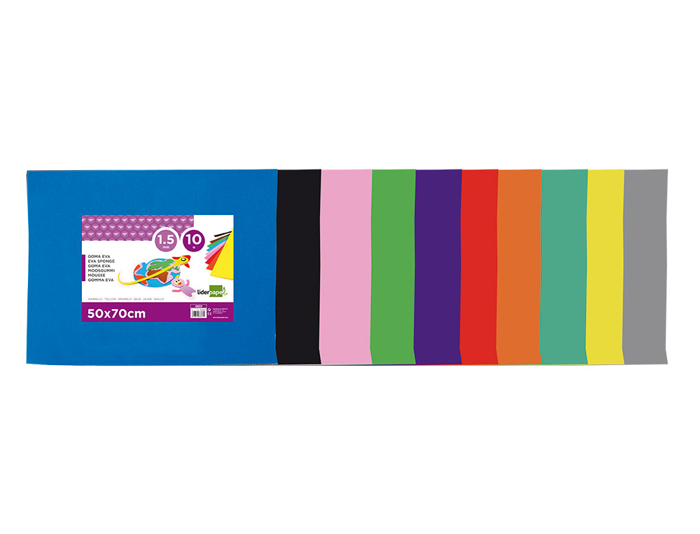GOMA EVA LIDERPAPEL 50X70CM 60G/M2 ESPESOR 1.5MM VERDE