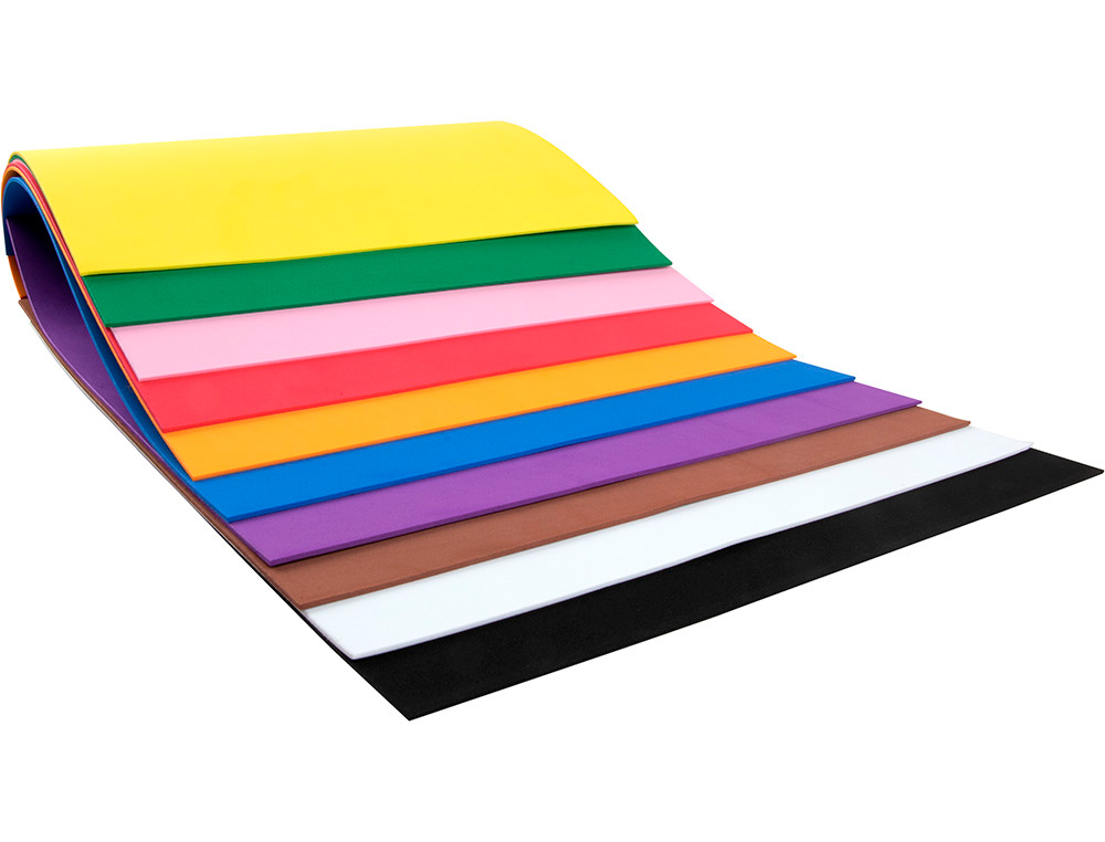 BLOC TRABAJOS MANUALES LIDERPAPEL GOMA EVA 240X315MM 10 HOJAS COLORES SURTIDOS